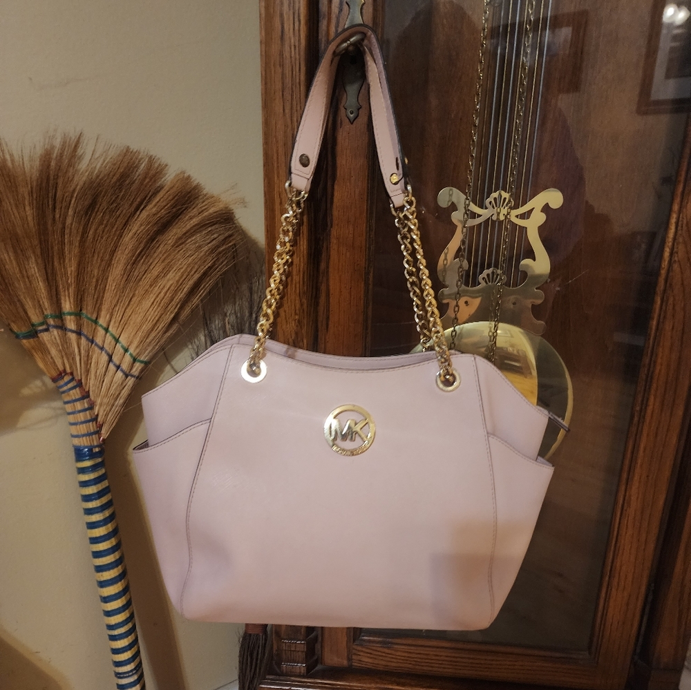 Michael Kors Powder Pink Leather Jet Set Travel Chain Tote - Picture 5 of 16